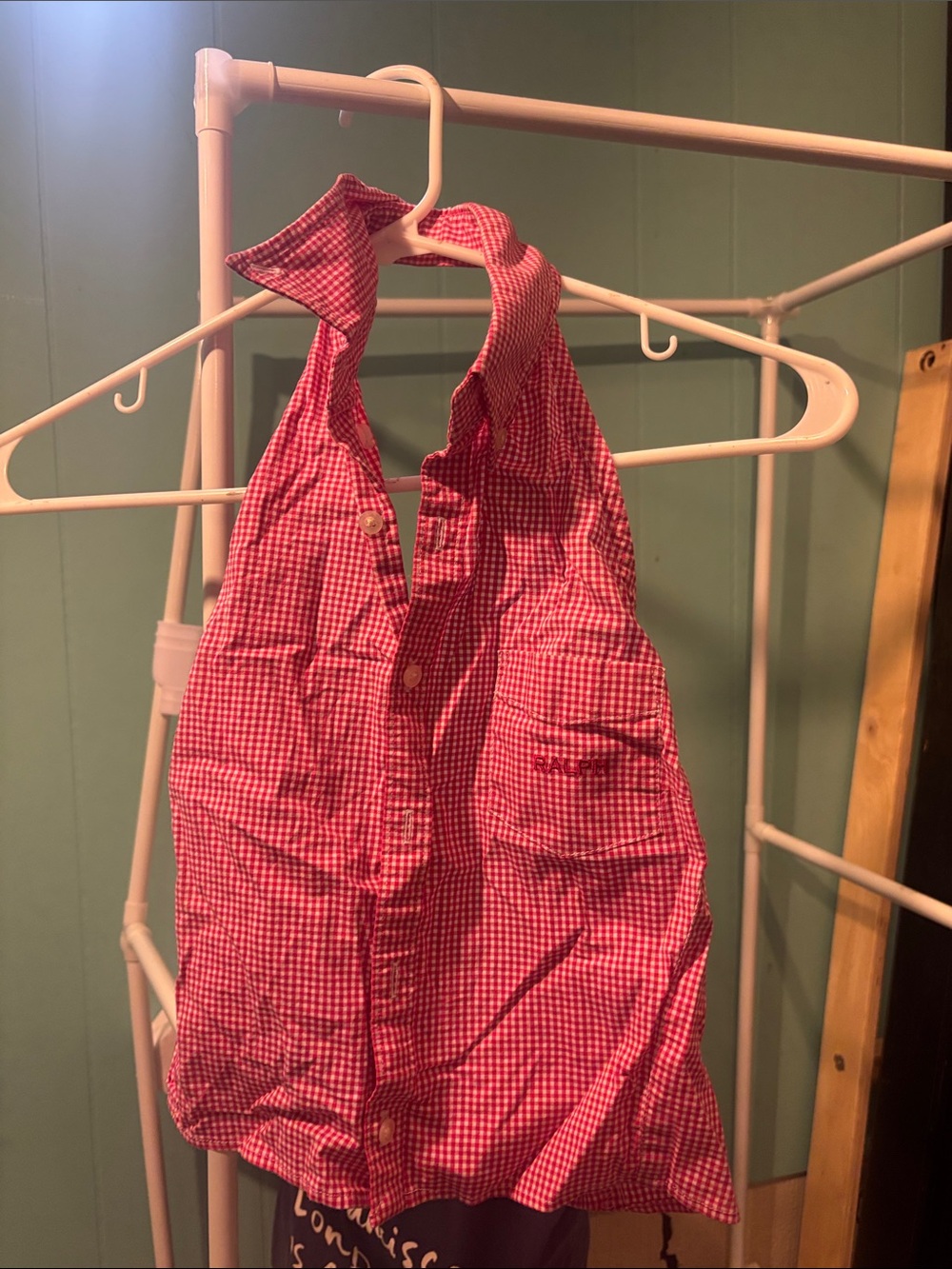 Ralph Lauren Pink Gingham Halter Top